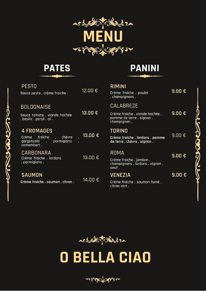 Restaurant O Bella Ciao (Traditionnel Italien) - Menu Image 3