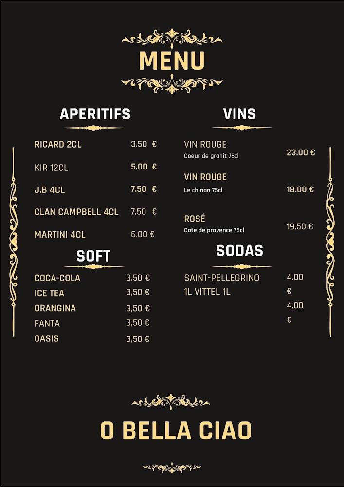 Restaurant O Bella Ciao (Traditionnel Italien) - Menu Image 4